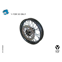 YCF COMPLETE STEEL FRONT WHEEL 50A/50E BLACK