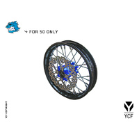 YCF COMPLETE STEEL FRONT WHEEL 50A/50E BLUE