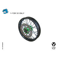 YCF COMPLETE STEEL FRONT WHEEL 50A/50E GREEN