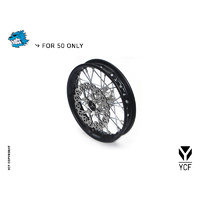 YCF COMPLETE STEEL FRONT WHEEL 50A/50E SILVER