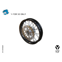 YCF50 FRONT WHEEL COMPLETE STEEL10",WITH BRAKE& HA