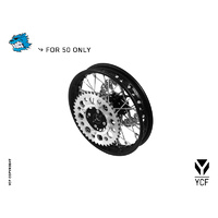 YCF 50A/50E STEEL REAR WHEEL 1.40 BLACK HUB
