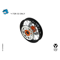 YCF 50A/50E STEEL REAR WHEEL 1.40 ORANGE HUB
