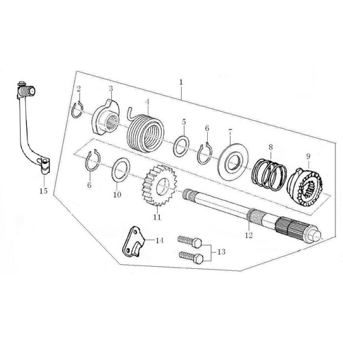 41 Kick Starting Shaft Assembly