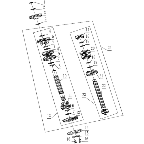 40 Transmission Main, Counter Shaft
