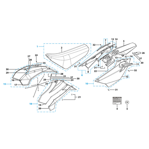 14 Seat & Plastic Kit