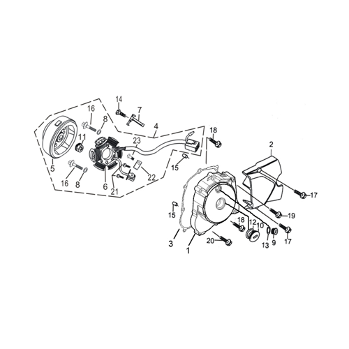 38 Left Crankcase Cover / Left Magneto