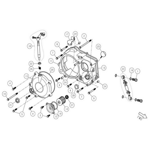 35 Engine Cover Clutch Side