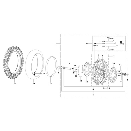 11 Rear Wheel Assy