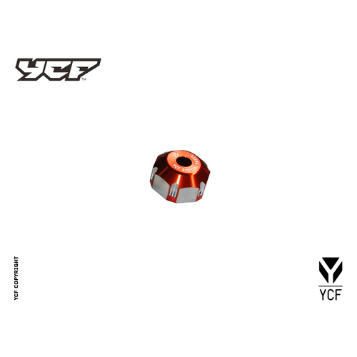 CNC STEERING STEM NUT 22MM ORANGE