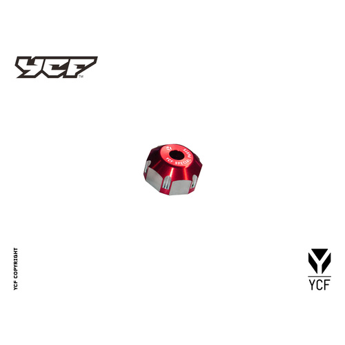 CNC STEERING STEM NUT 22MM RED