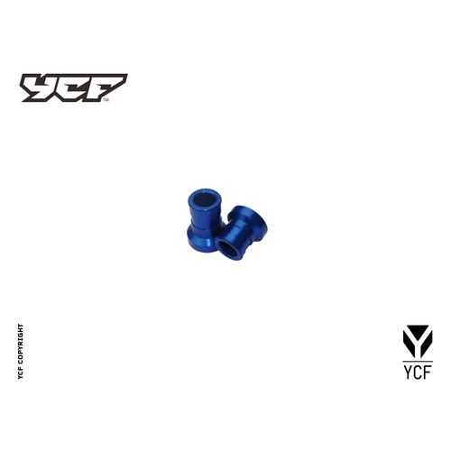 YCF CNC REAR WHEEL SPACER SET BLUE