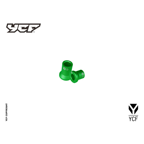 YCF CNC REAR WHEEL SPACER SET GREEN