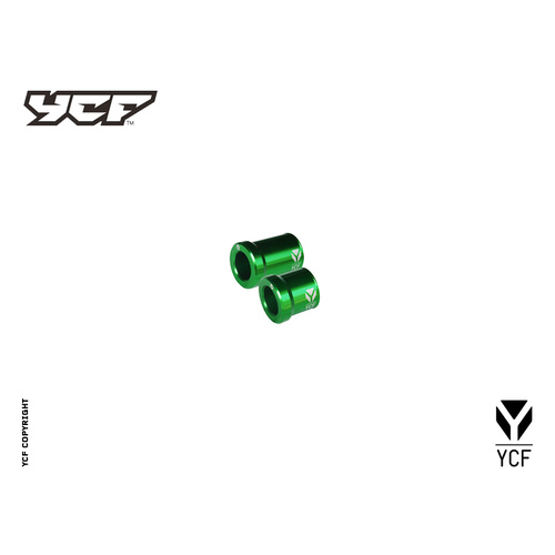 YCF CNC FRONT WHEEL SPACER SET GREEN