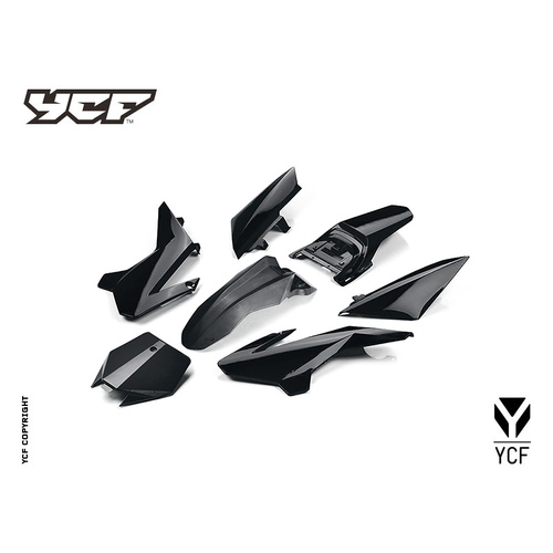 YCF 50A/E COMPLETE PLASTIC KIT BLACK MY14>MY21