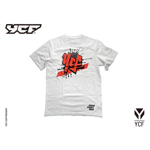 YCF 2026 WHITE/ORANGE T-SHIRT (WOMENS)