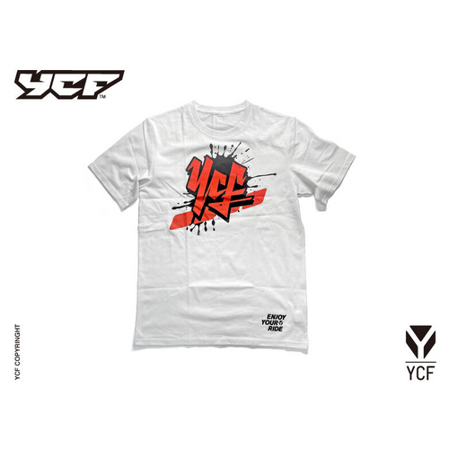 YCF 2026 WHITE/ORANGE T-SHIRT (MENS)
