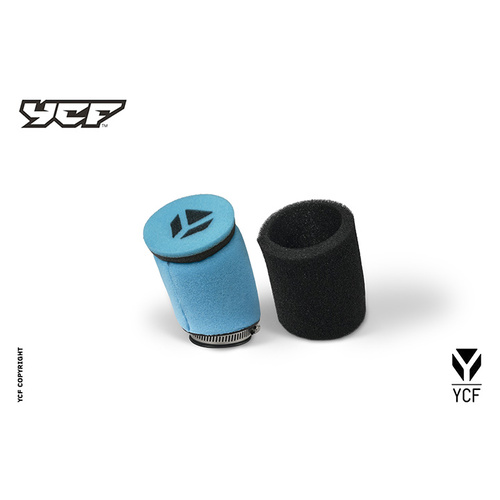 YCF AIR FILTER POD BLUE D49MM TWIN THICKNESS
