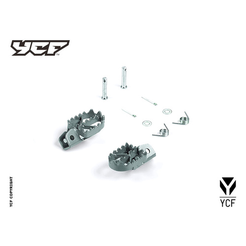 SET OF STEEL FOOT PEGS FOR SUPERMOTO SHORT HIGHER