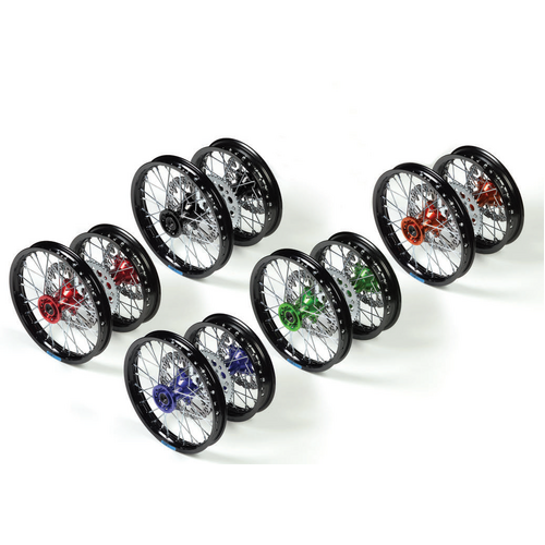 BLK ALLOY R WHEEL 1.85-14' DISC/SPROCKET/BLUE HUB