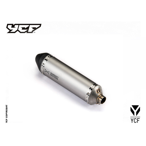 YCF MUFFLER FLATTRACK (2 SPRINGS) GREY