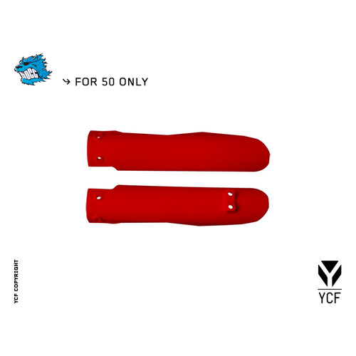 YCF SET OF FORK PROTECTION RED 50A/50E